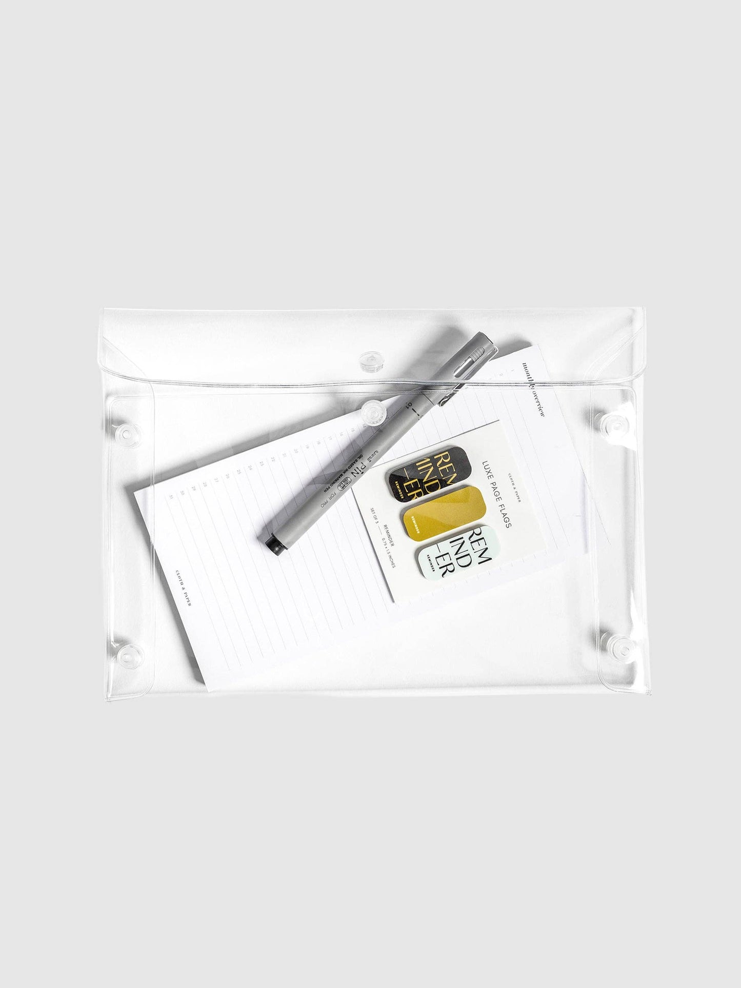 Essentials Pouch | Clear Snaps | Large