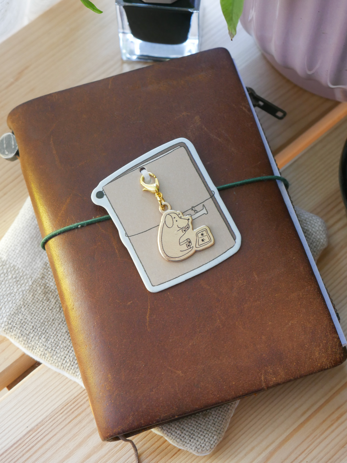 "paw prints" brass charm