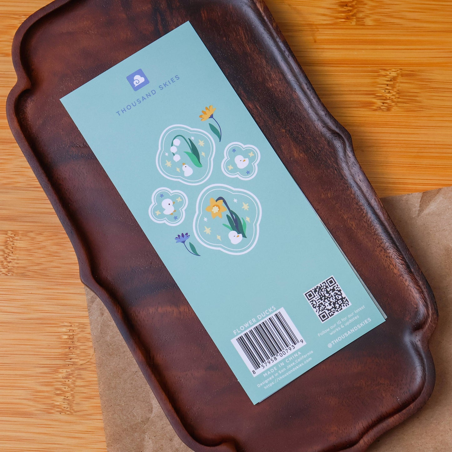 Sticker Sheet (Washi) - Flower Duck