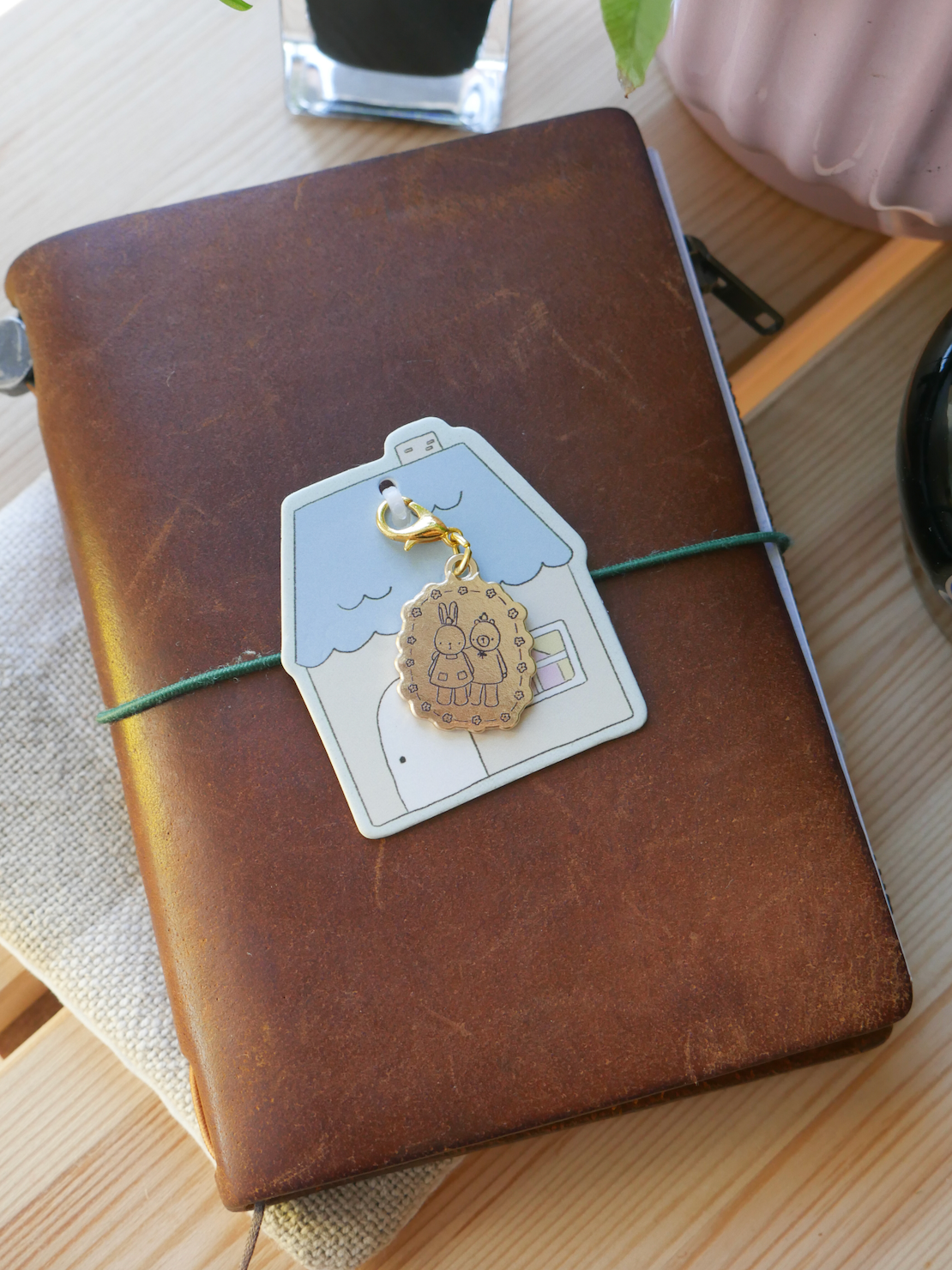 "always by your side" brass charm