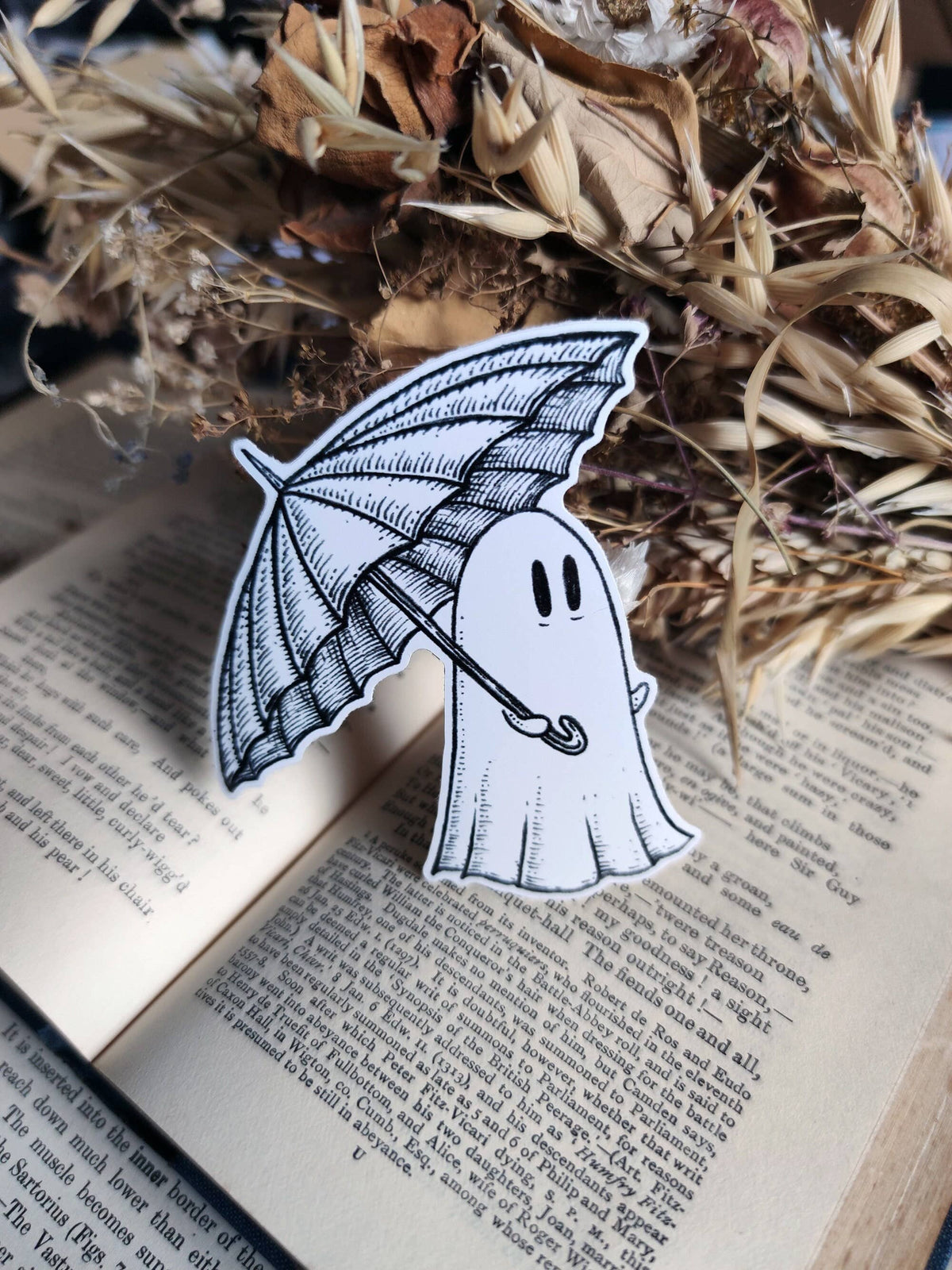 Rainy Day Ghost Vinyl Sticker
