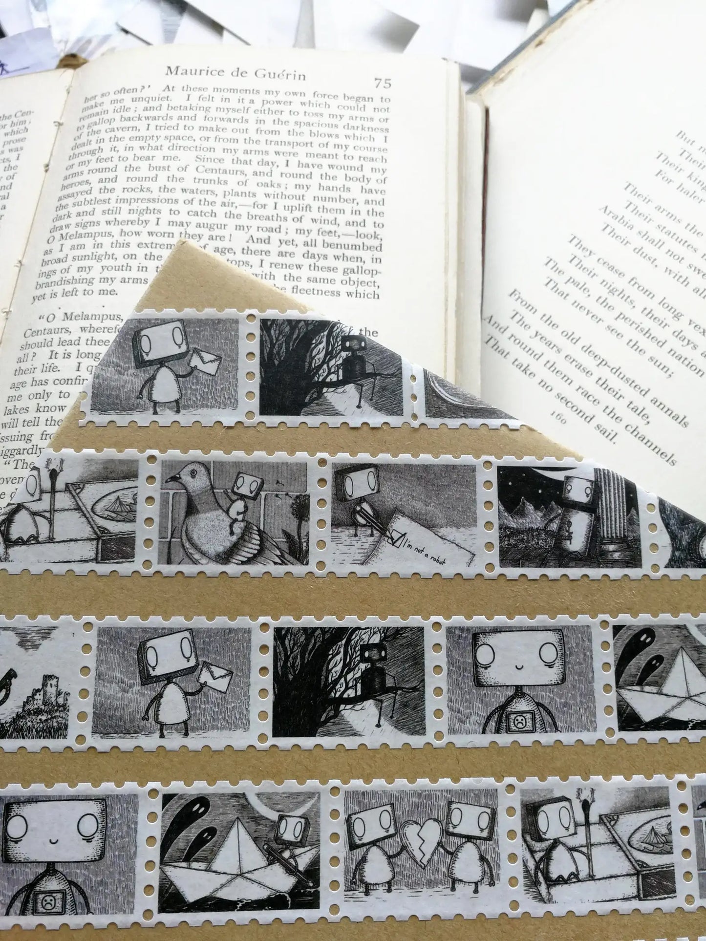 Robot Stamps Washi Tape- Landscape Format