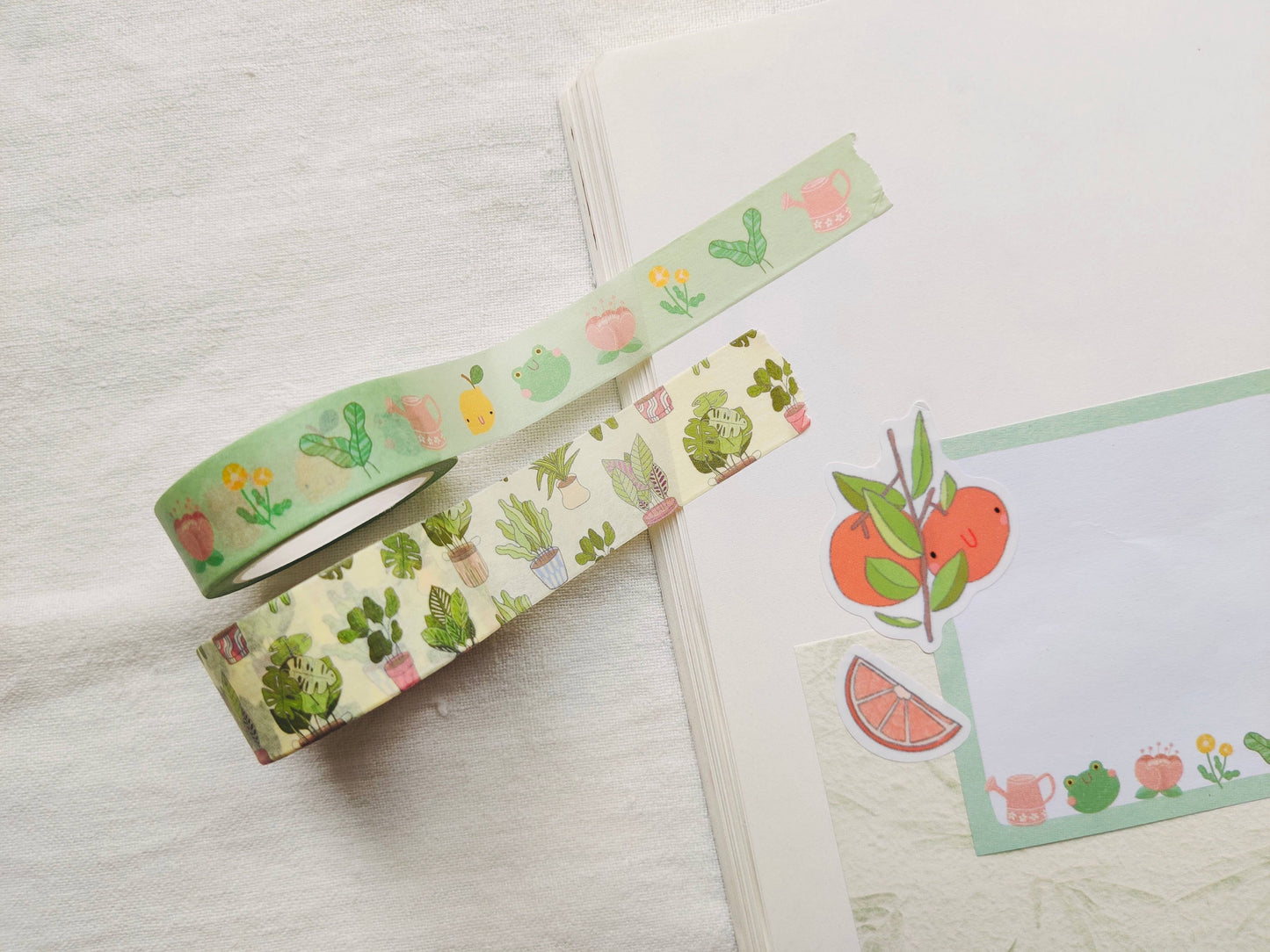 Plant Lover Washi Tape with Plants and Succulents in Pots