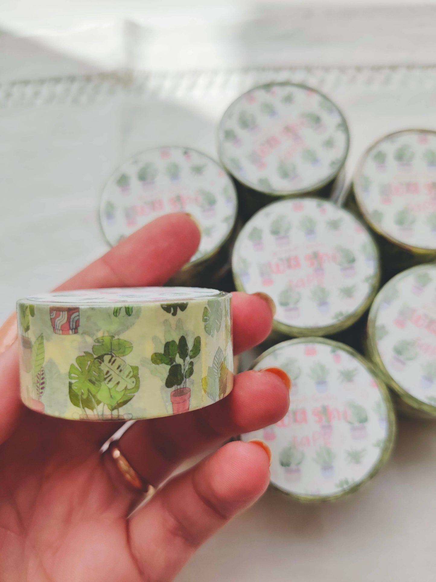 Plant Lover Washi Tape with Plants and Succulents in Pots