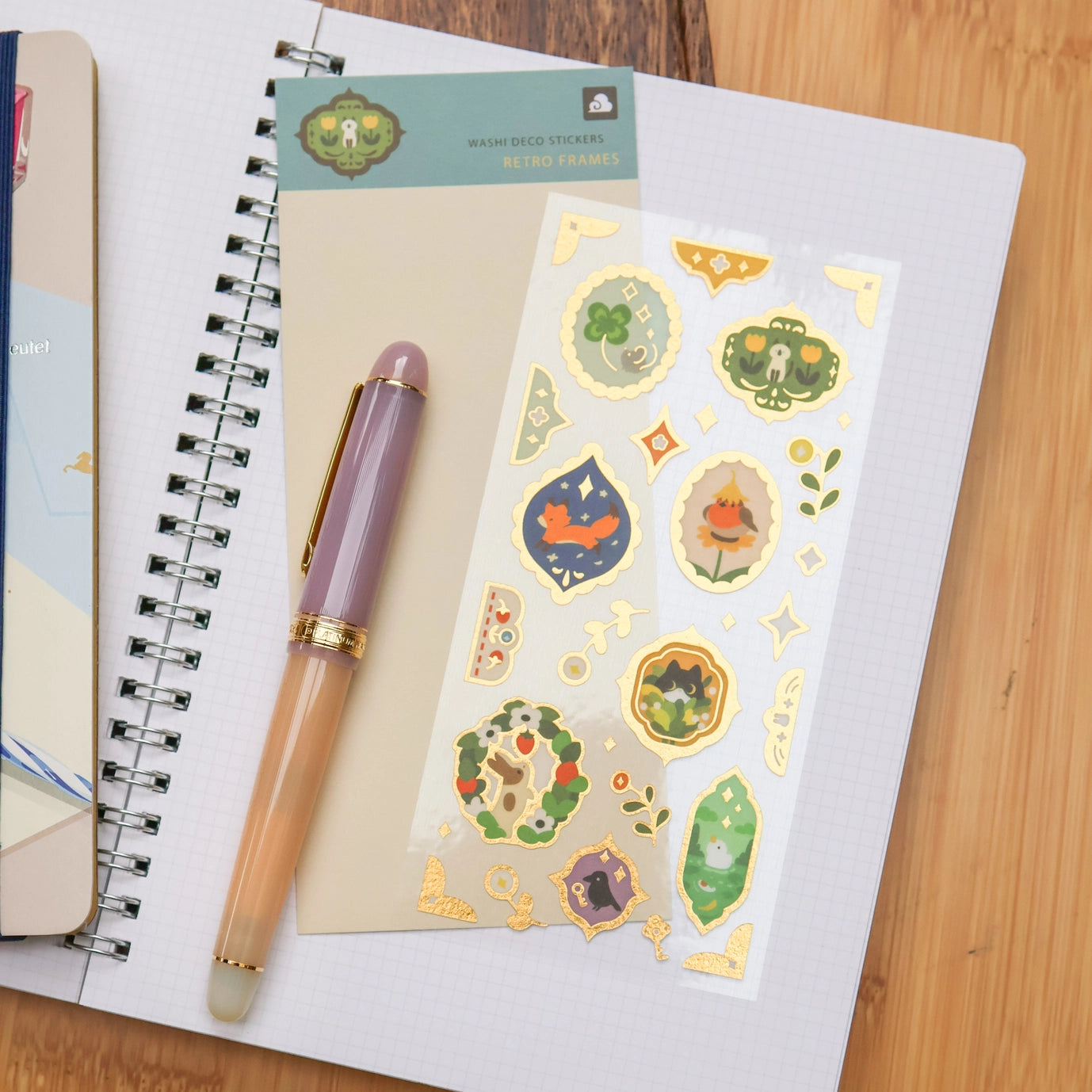 Retro Frames (Gold Foil) - Sticker Sheet (Washi)