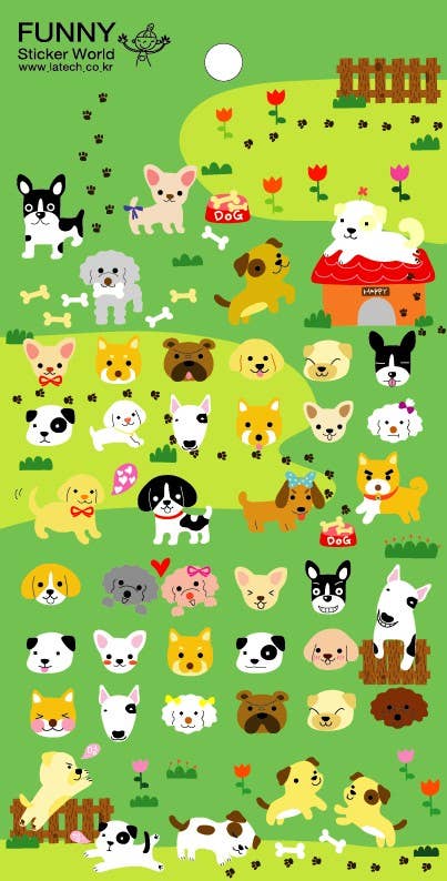 Cats and Dogs Puffy Stickers