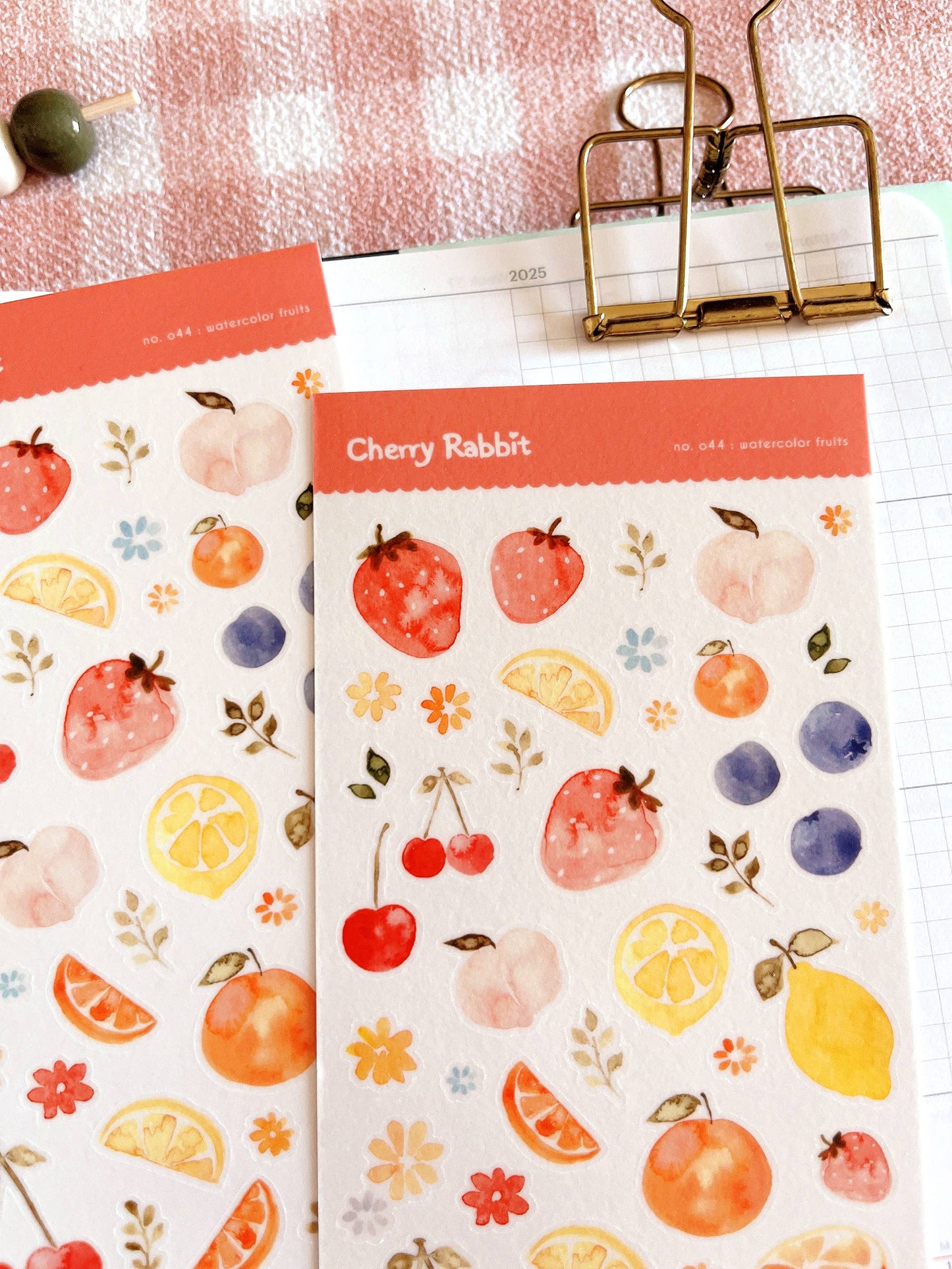 Watercolor Fruits Sticker Sheet no.044