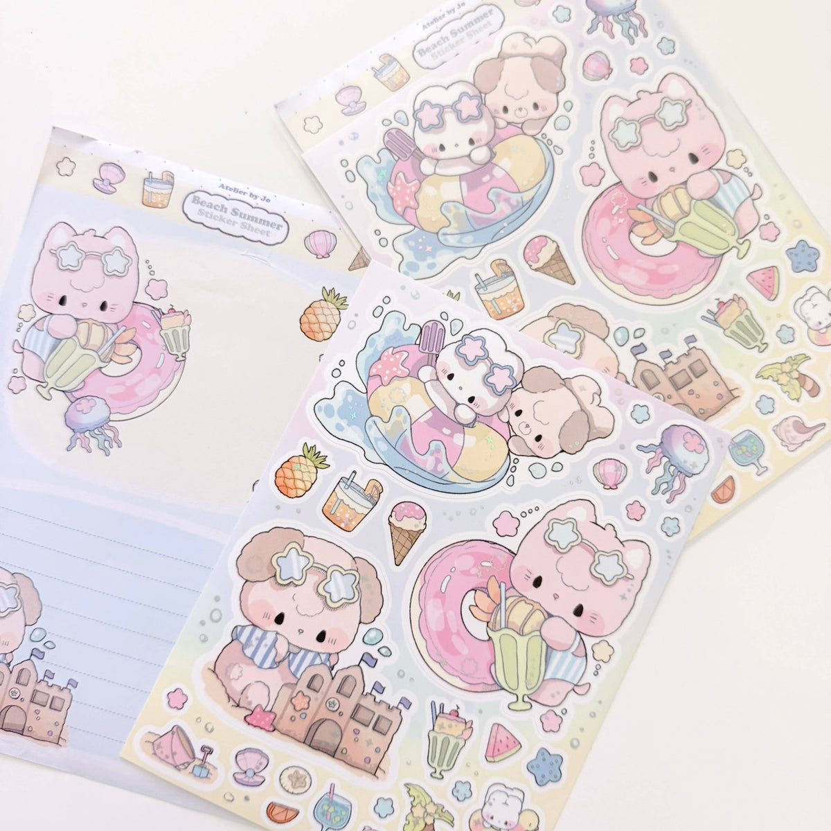 Summer Beachtime: Large Illustrative Sticker Sheet