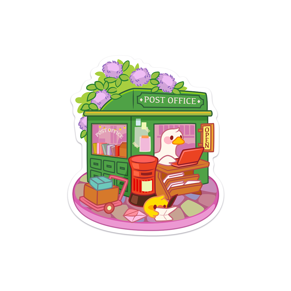 Duck Post Office Waterproof Vinyl Sticker