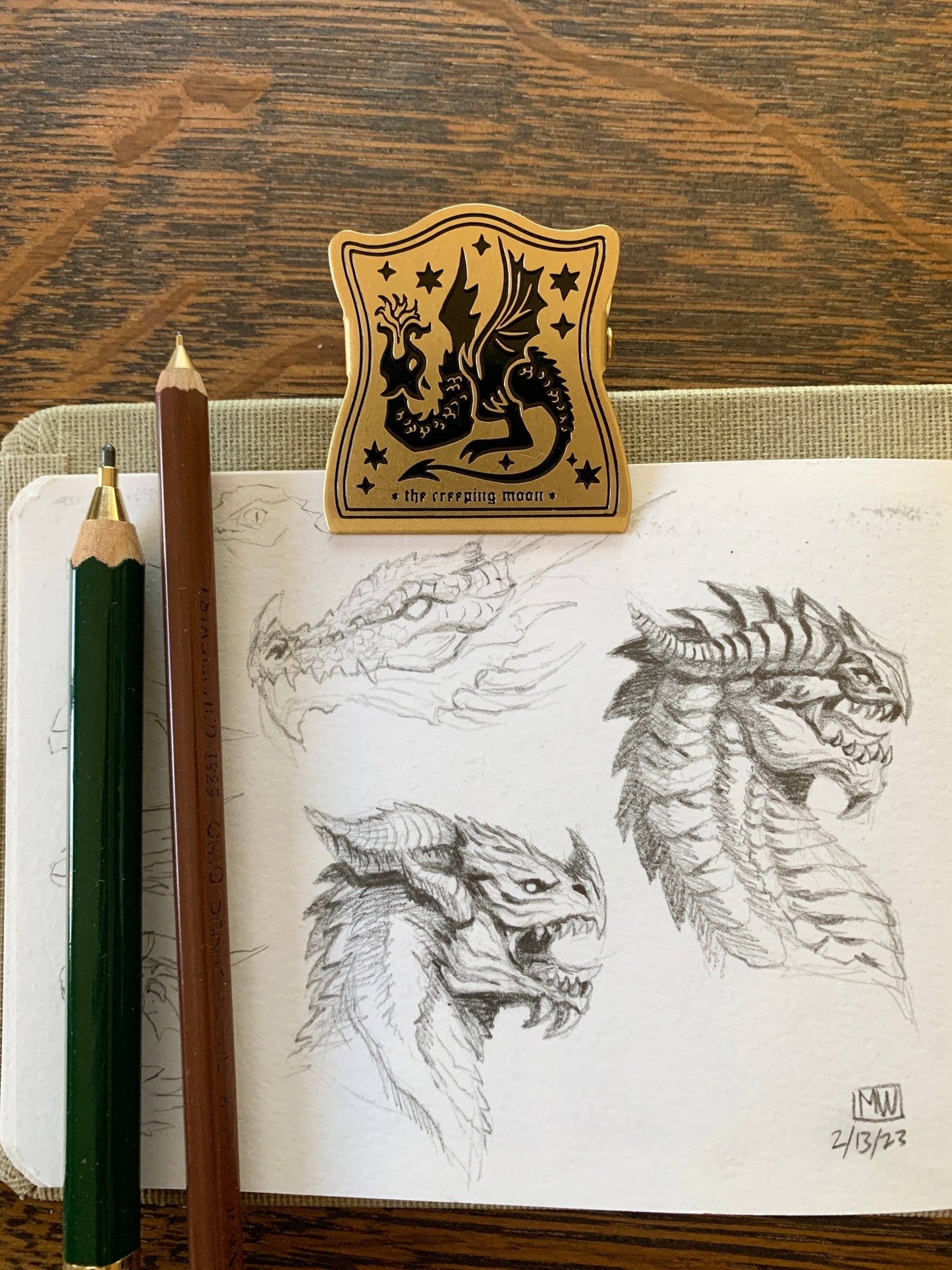 Draco Dragon Brass Metal Journal Clip