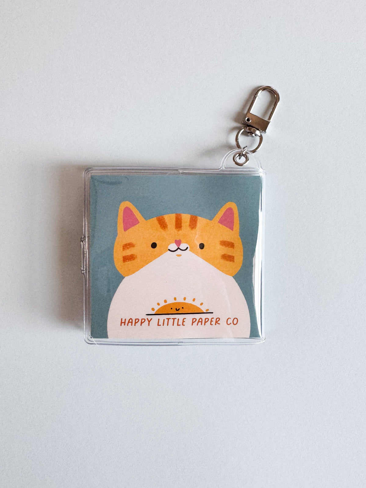 Mini Notebook Bag Charm Keychain - Orange Cat (Animal, Cute, Cat Lover)