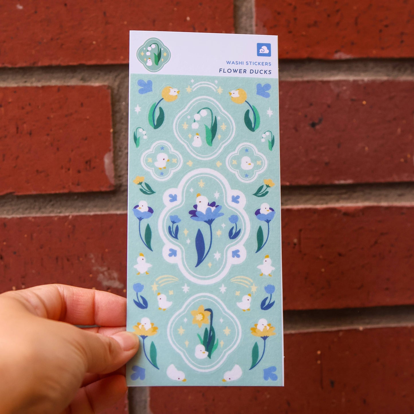 Sticker Sheet (Washi) - Flower Duck