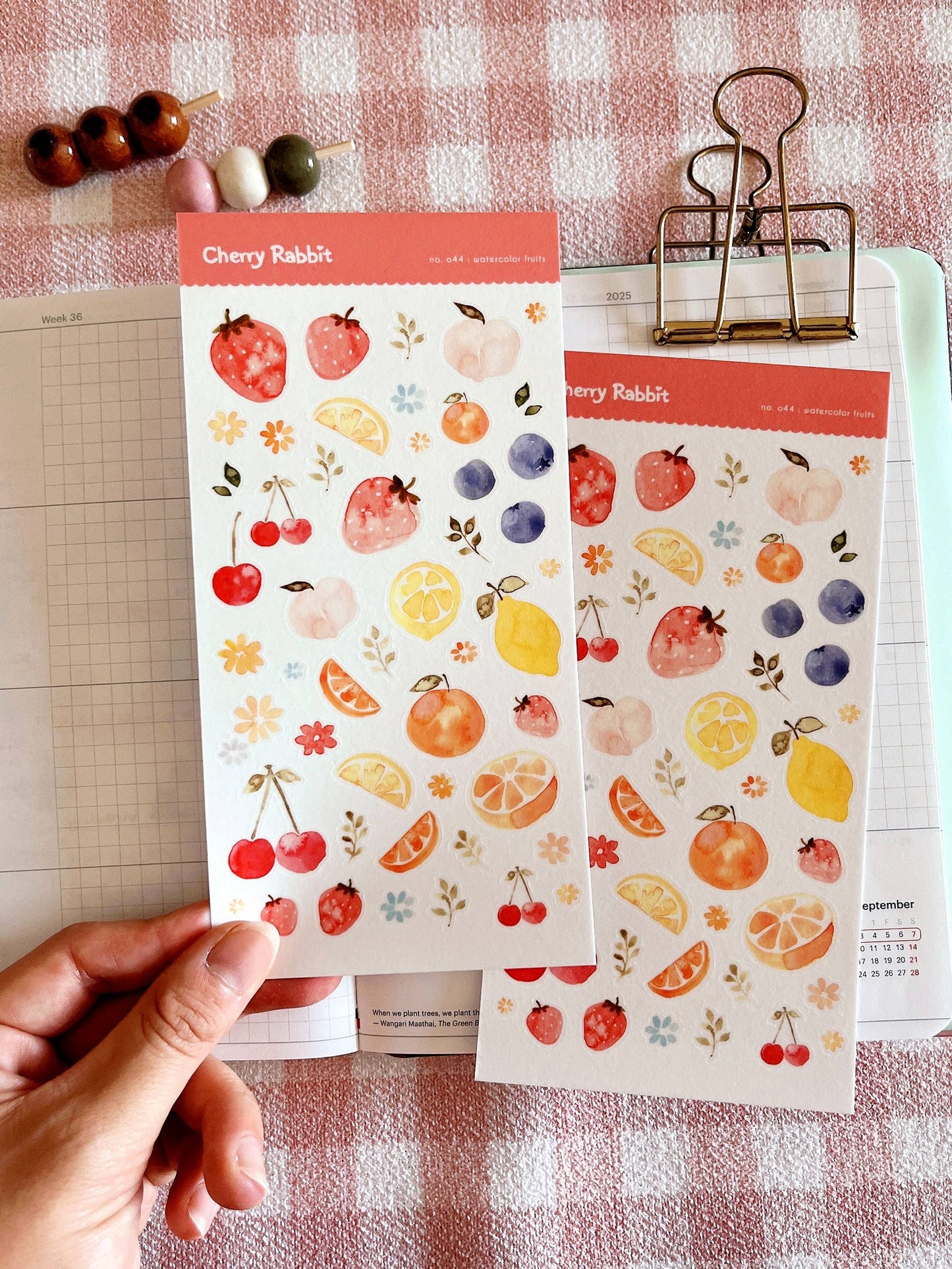 Watercolor Fruits Sticker Sheet no.044