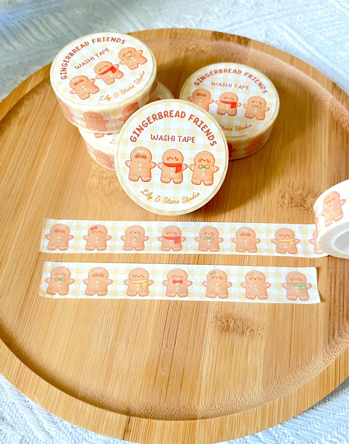 Gingerbread Cookies Washi Tape • Christmas Stationery • Planner Tape (15mm x 10m)