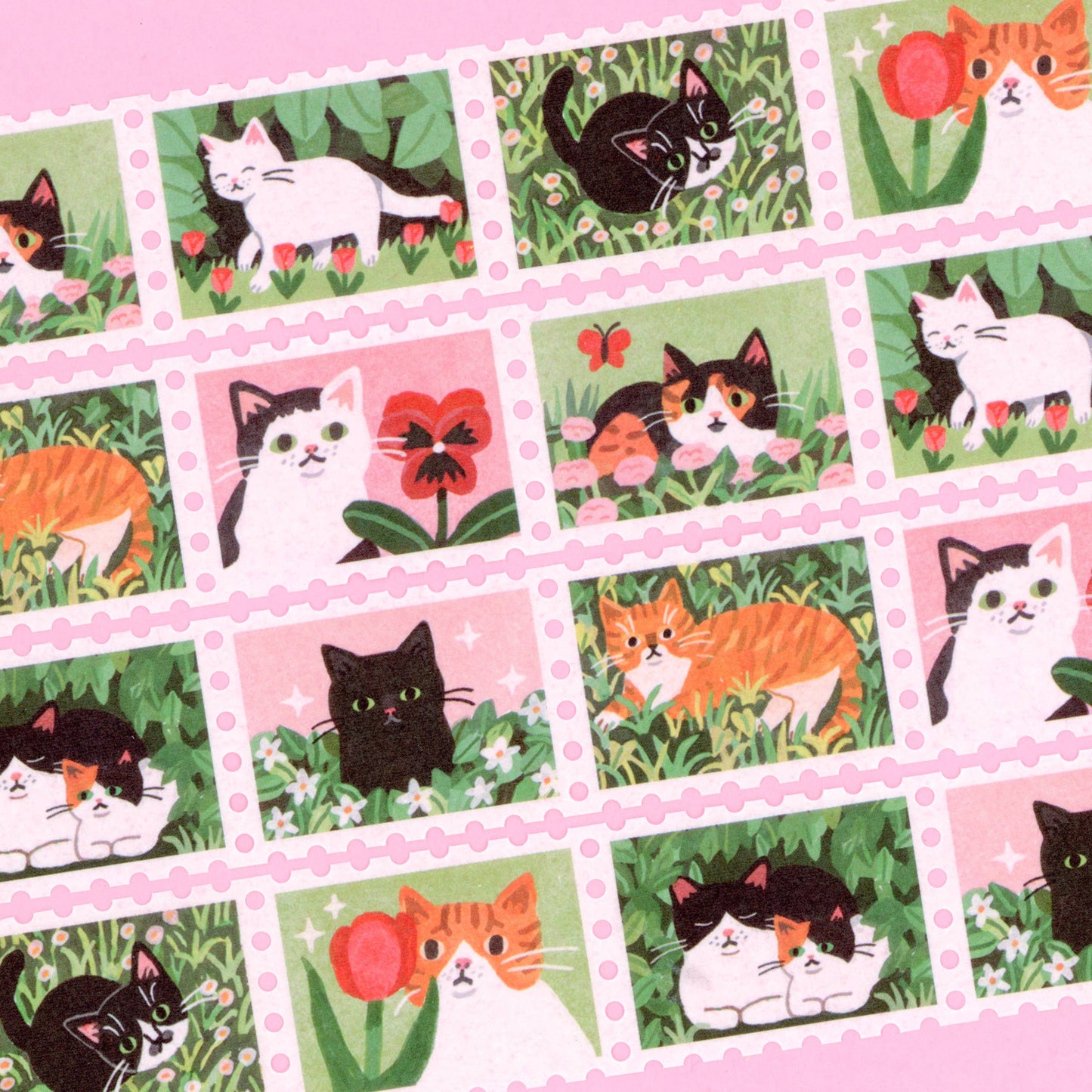 Spring Cat Stamp Washi Tape