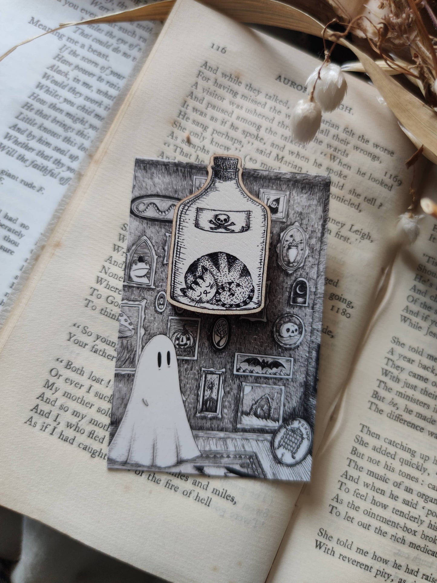 Poison Cat Wooden Pin Badge