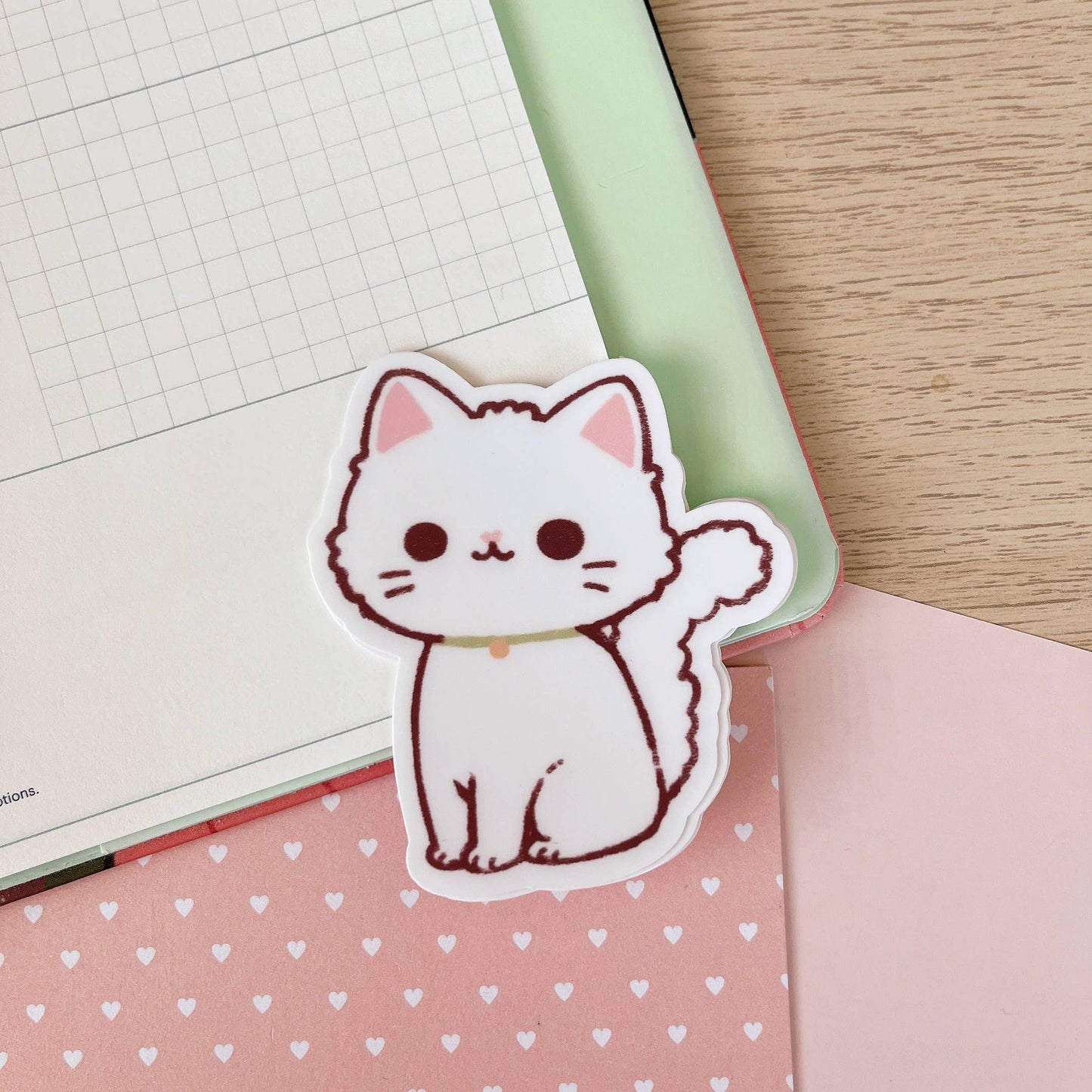 White Cat Sticker