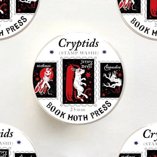 Cryptids Stamp Washi Tape / Dark Academia / bookish