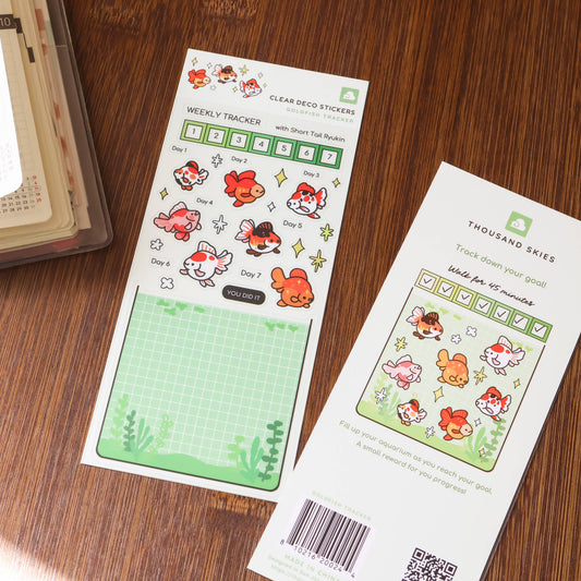 Sticker Sheet (Clear) - Goldfish Tracker