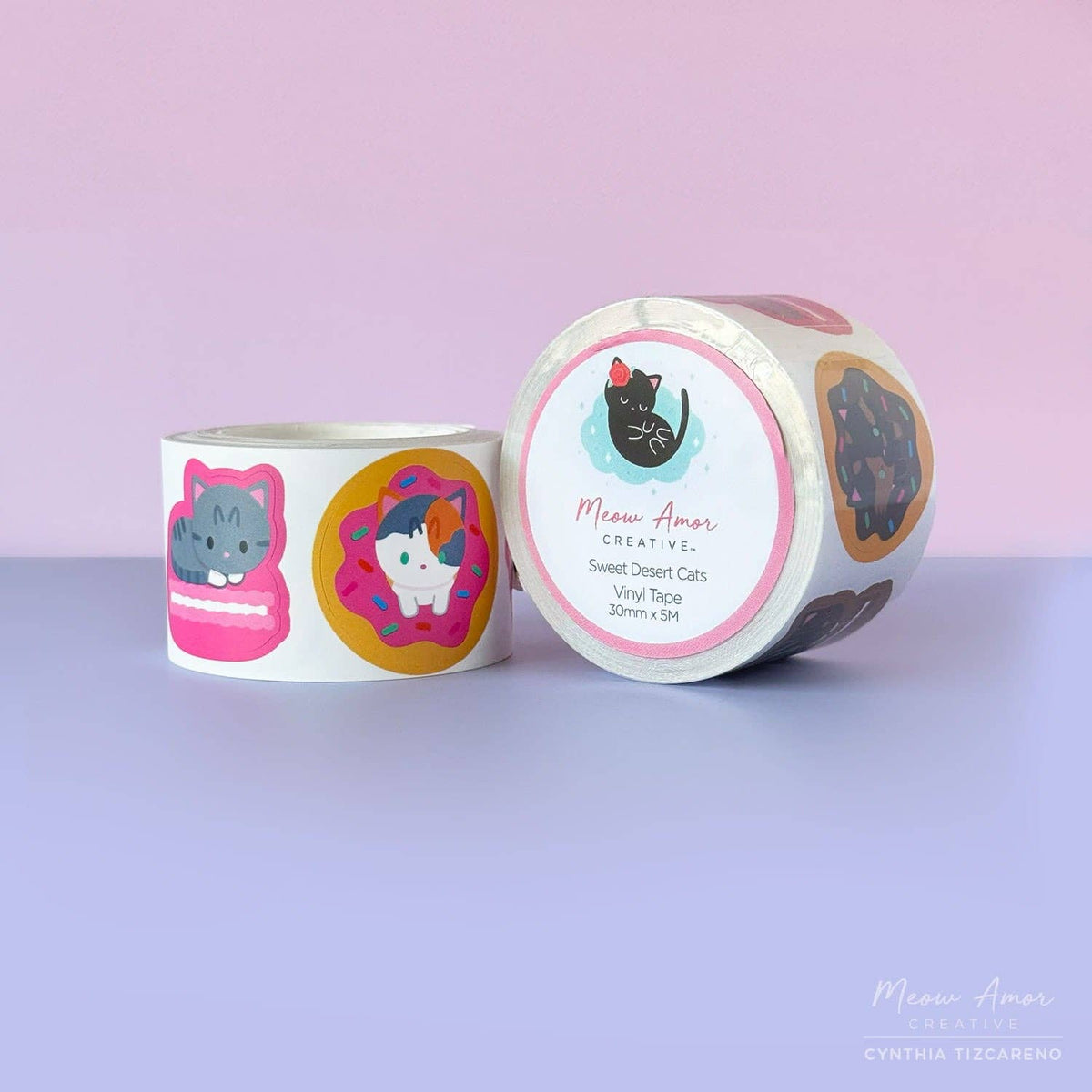 Sweets Cats Vinyl Tape Sticker Roll