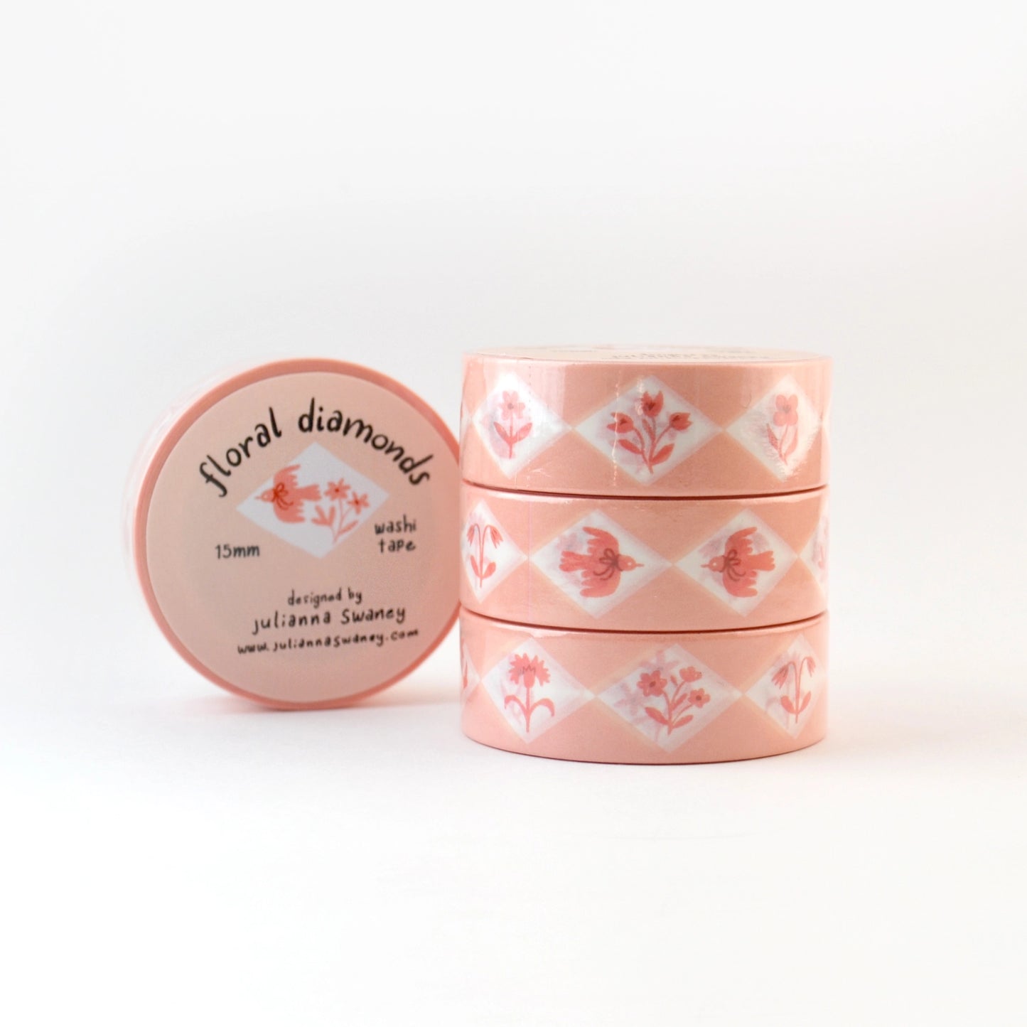 Floral Diamonds Pink Washi Tape