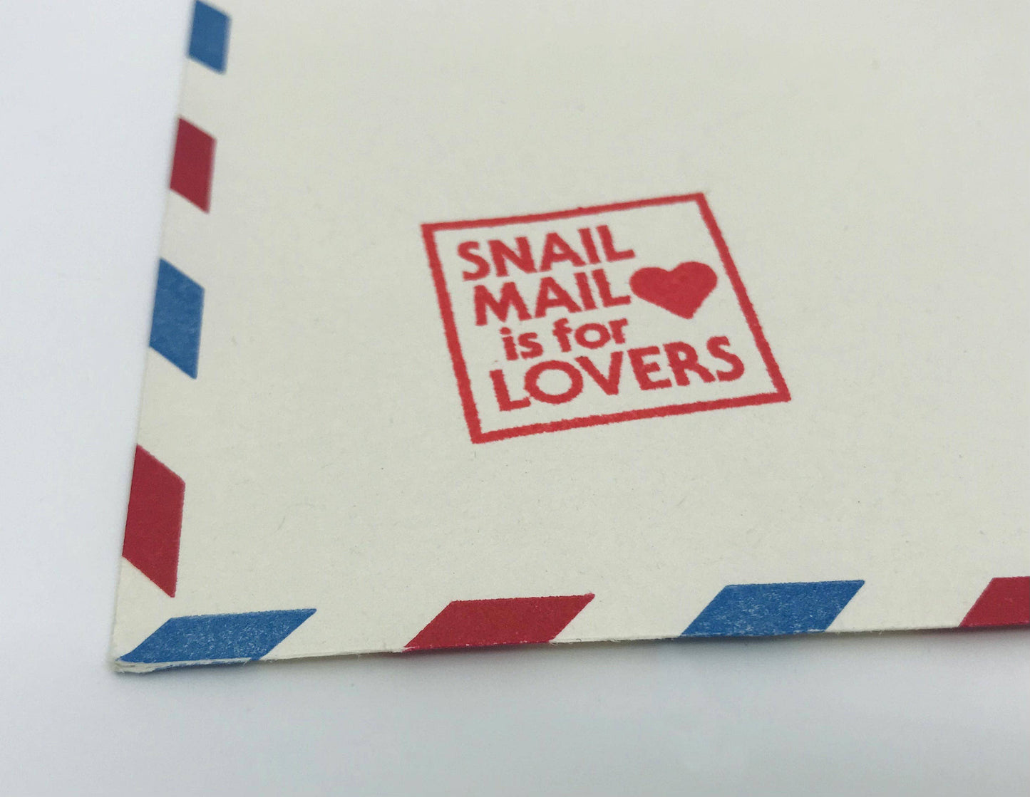Snail Mail is for Lovers ❤️ Wooden Handle Rubber Stamp