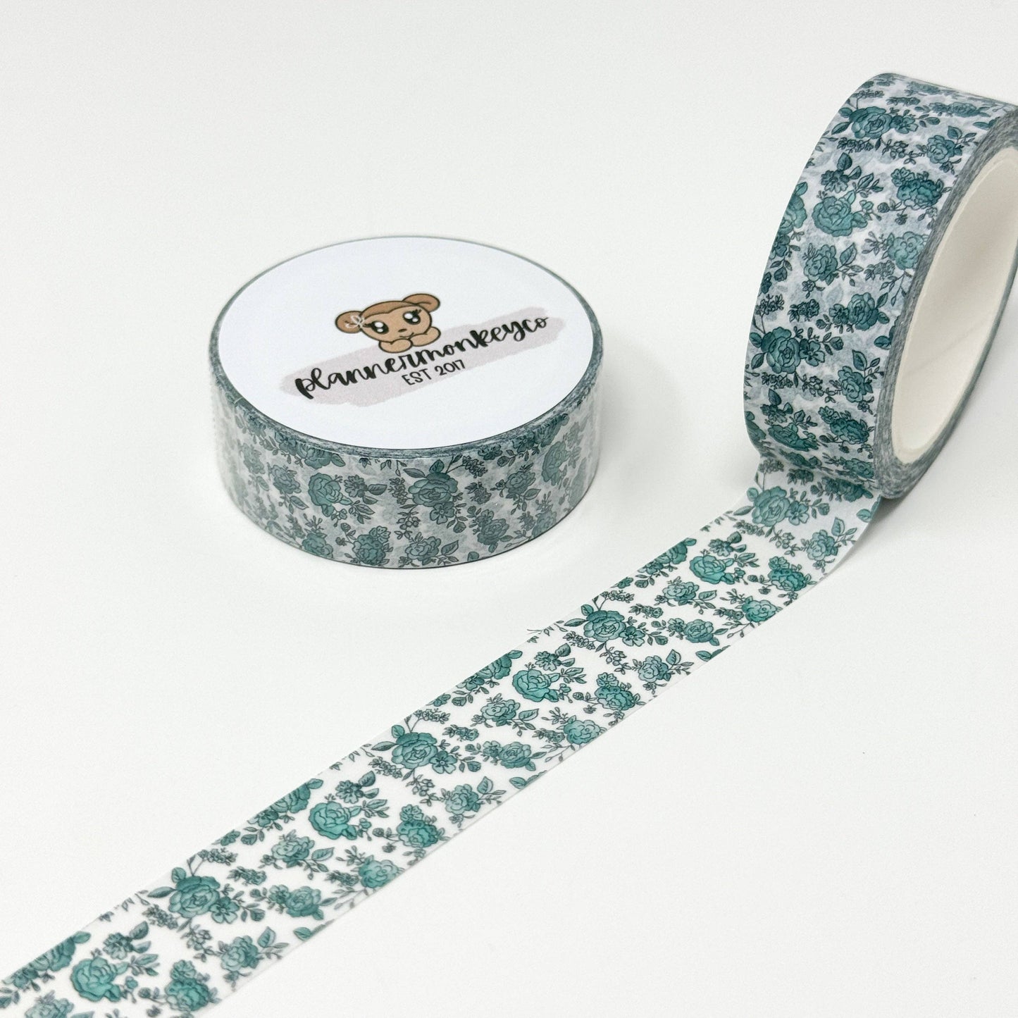 Teal Peonies Washi Tape | 15MM