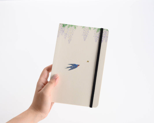 Artist Note Book Wisteria and Swallow /(5.31 in × 8.27 in)