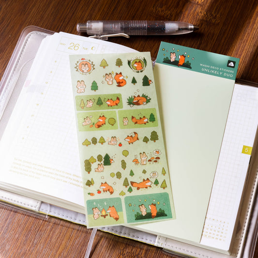 Sticker Sheet (Washi) - Unlikely Duo