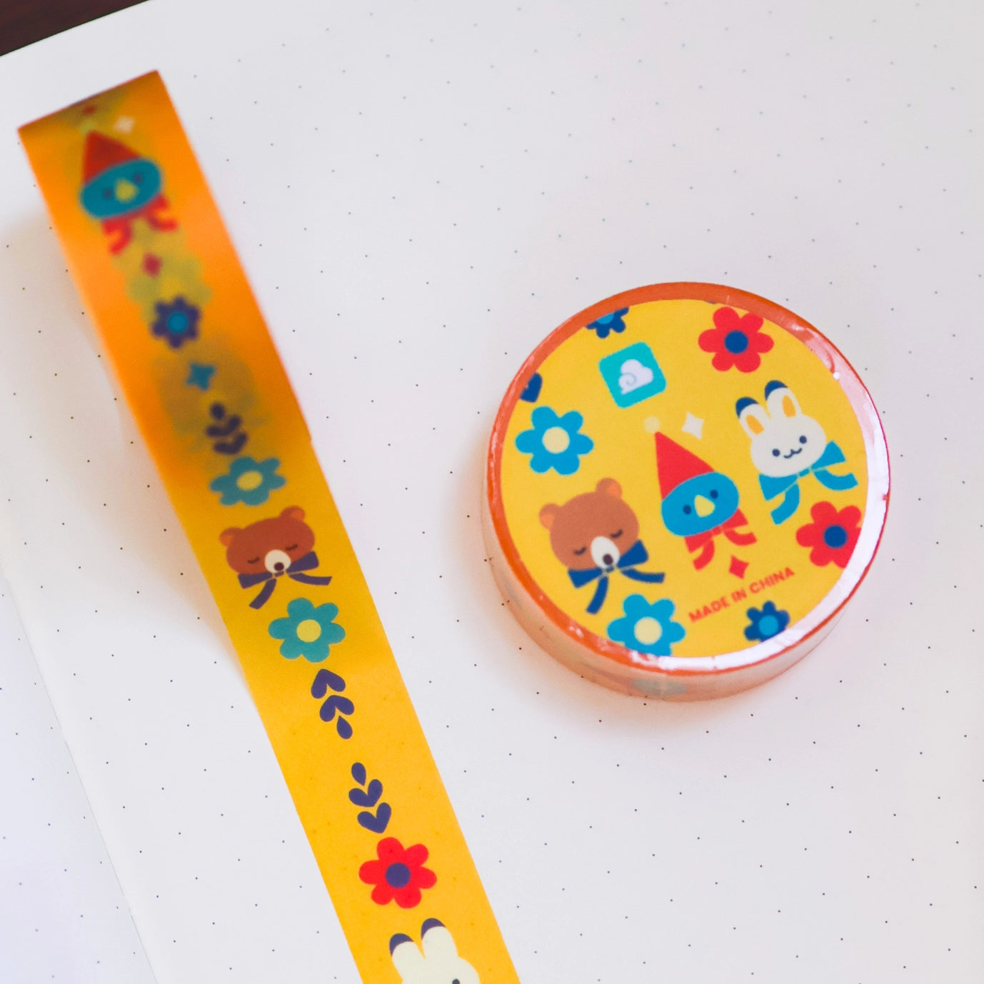 Bear, Rabbit, and Blue Bird Washi Tape