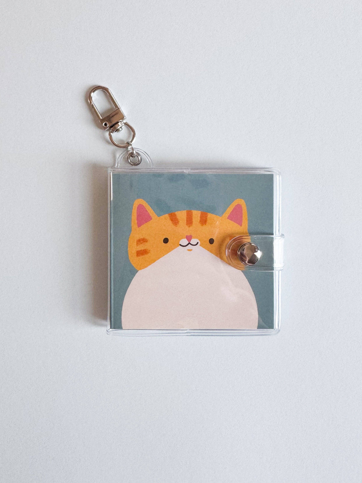 Mini Notebook Bag Charm Keychain - Orange Cat (Animal, Cute, Cat Lover)