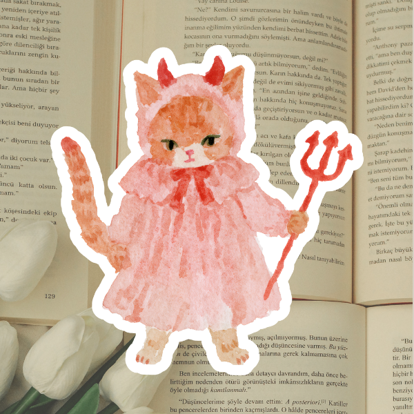Halloween devil costume  kitten Diecut Sticker