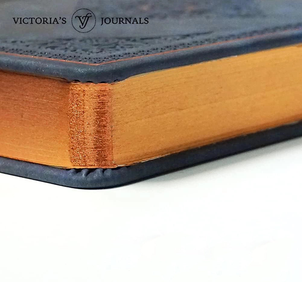 Vintage Classic Style Journal Vegan Leather (Dark Blue) S