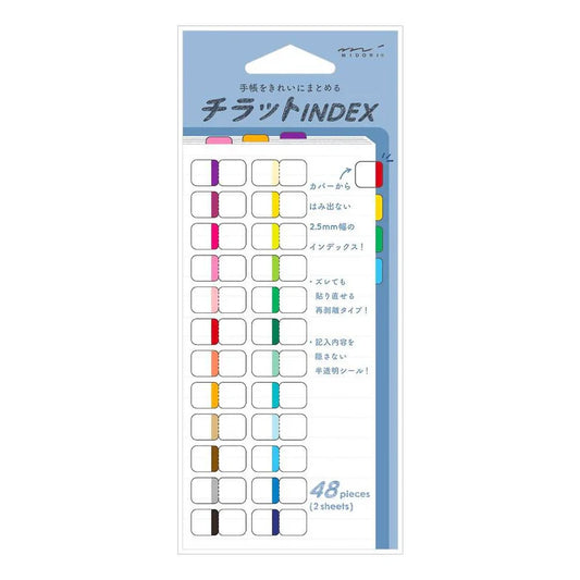 Midori Chiratto Index Label – 24 Colors (Vivid) Small