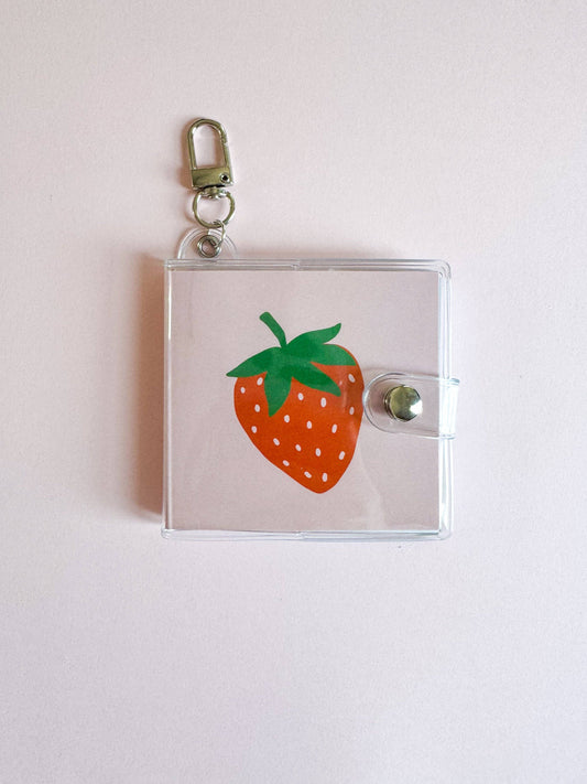 Mini Notebook Bag Charm Keychain - Strawberry