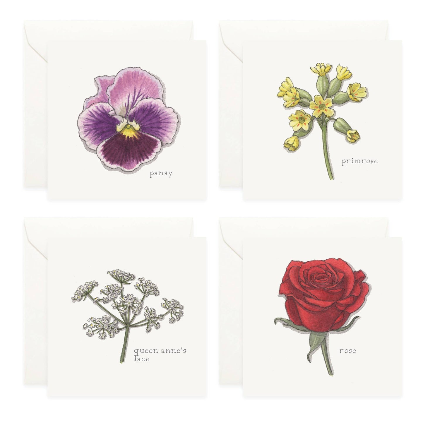 Mini Cards Set / Flowers 02