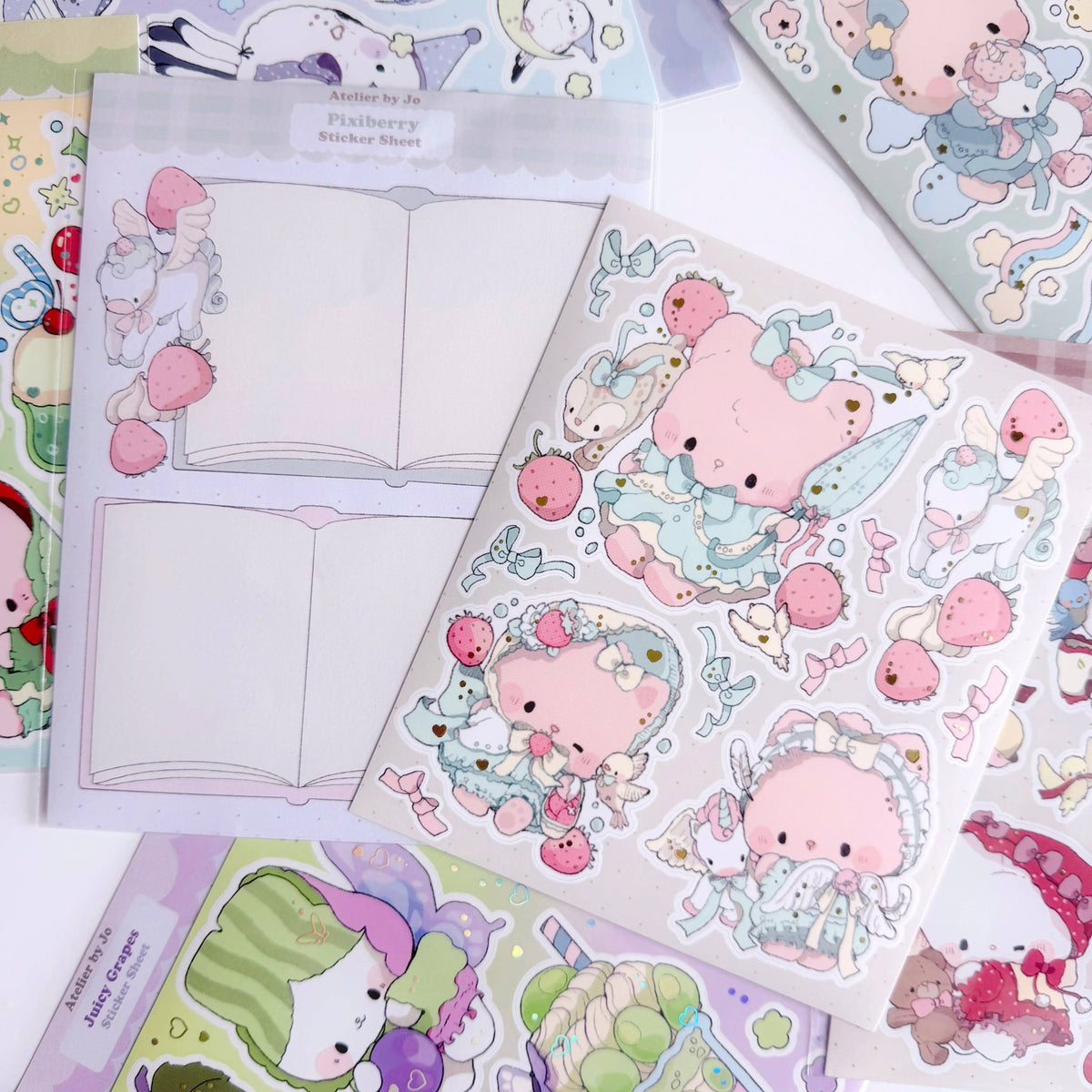 Pixiberry: Large Illustrative Sticker Sheet