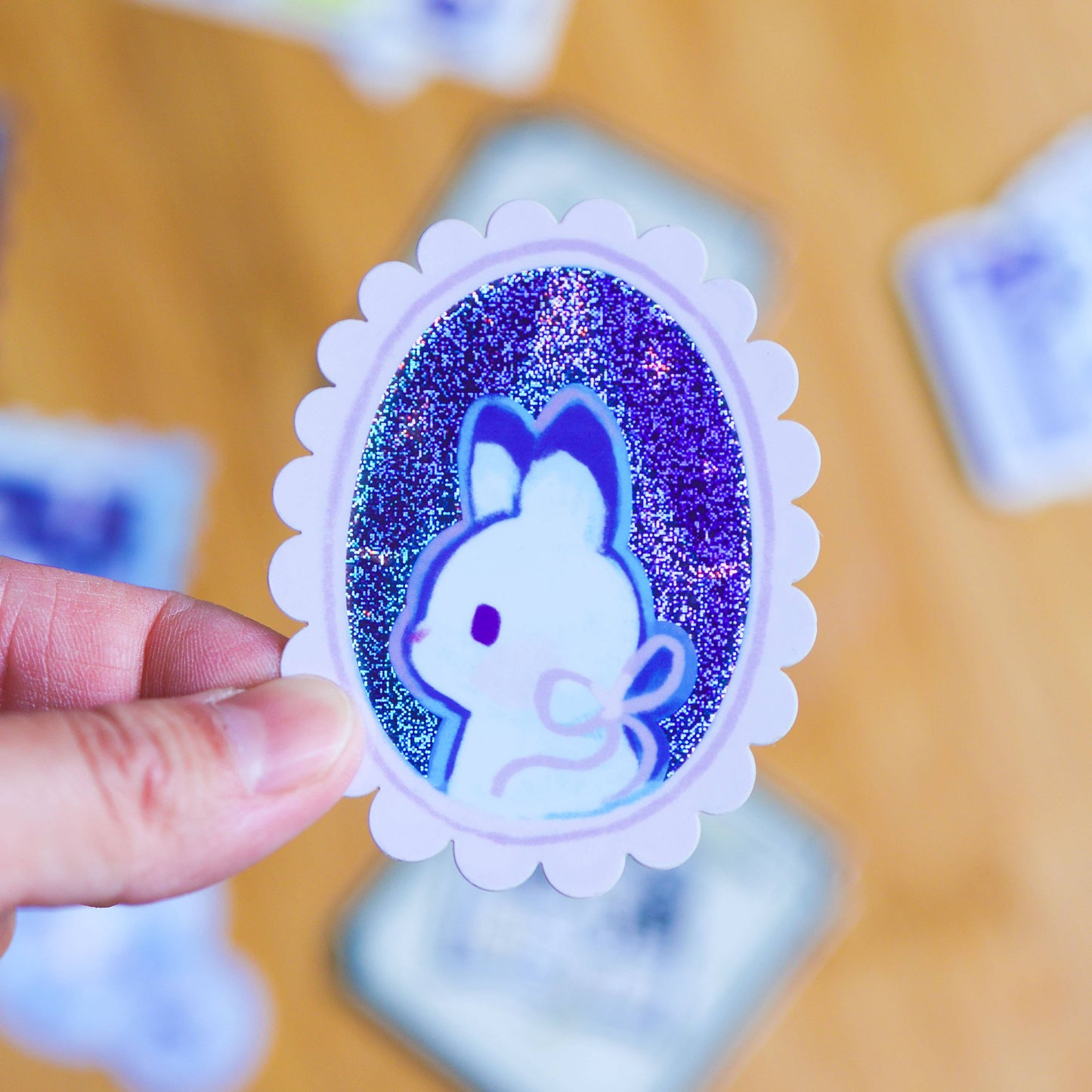 Vinyl Sticker (Holographic) Portrait of a Rabbit