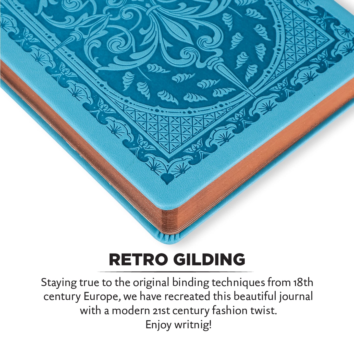 Victoria's Journals Vintage Style Diary Hard Cover (Aqua Blue)