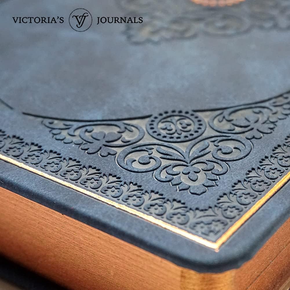 Vintage Classic Style Journal Vegan Leather (Dark Blue) S