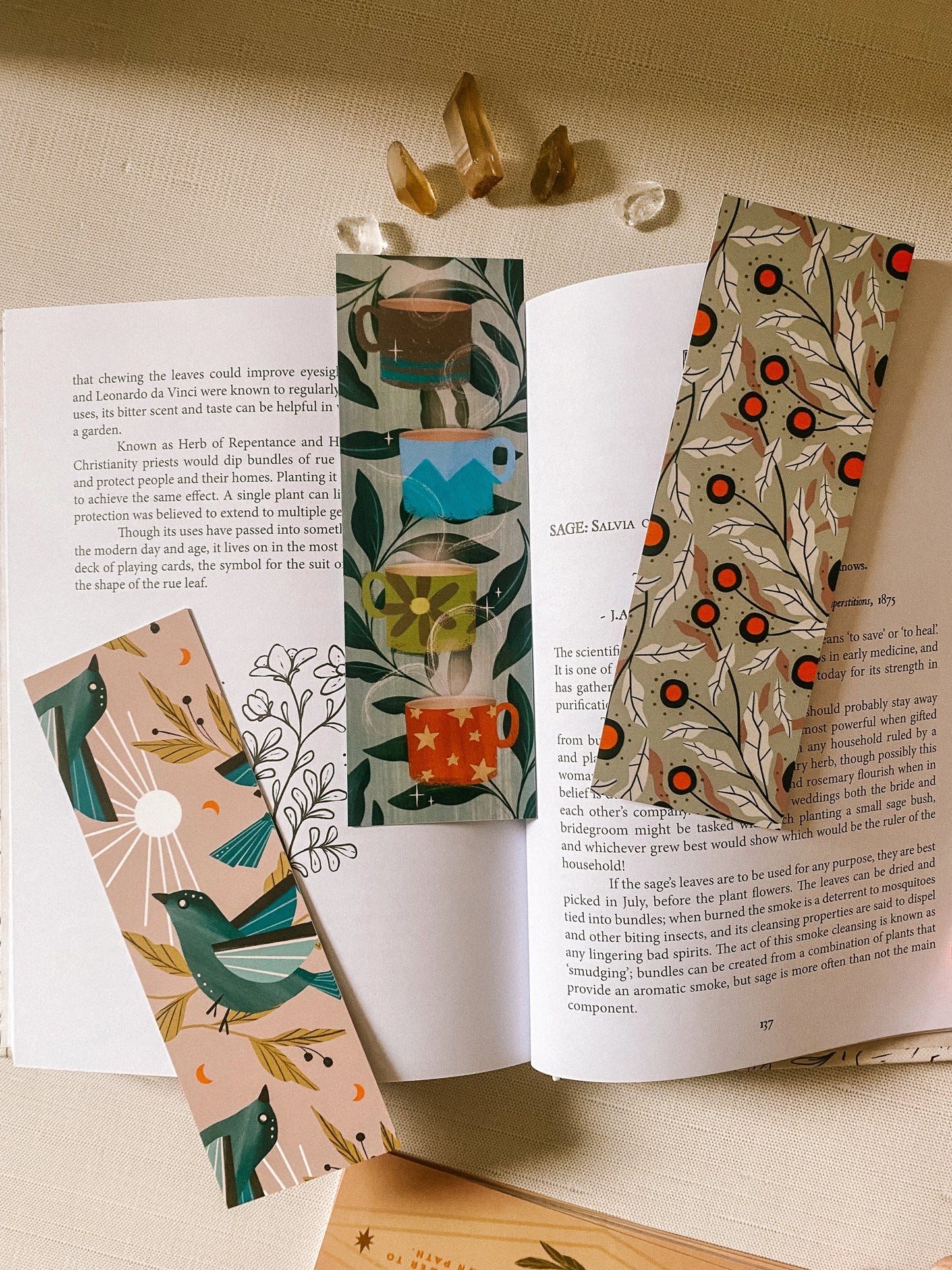 Bookmark: Books and Tea - Literary Quote
