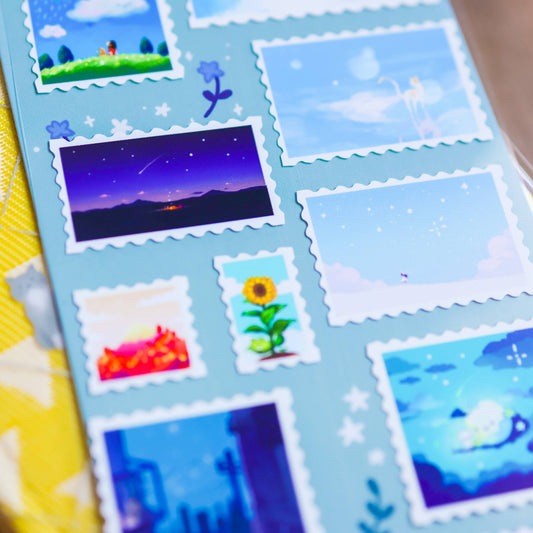 Sticker Sheet - Sky Scenery Stamps