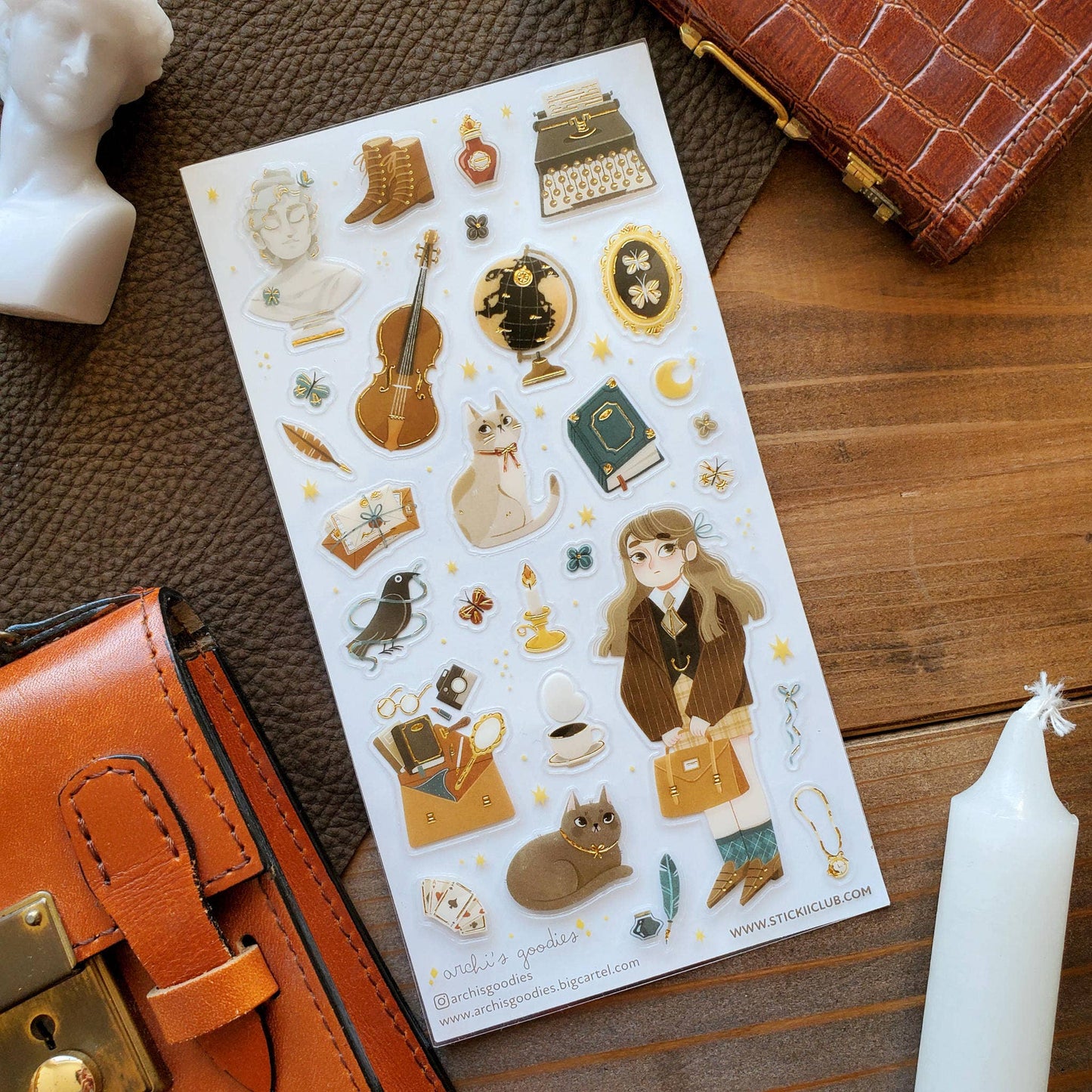 In My Study Sticker Sheet (Gold Foil Accents)