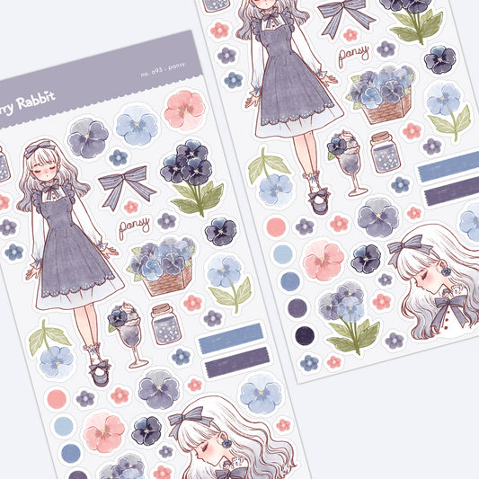 Pansy Sticker Sheet no.093