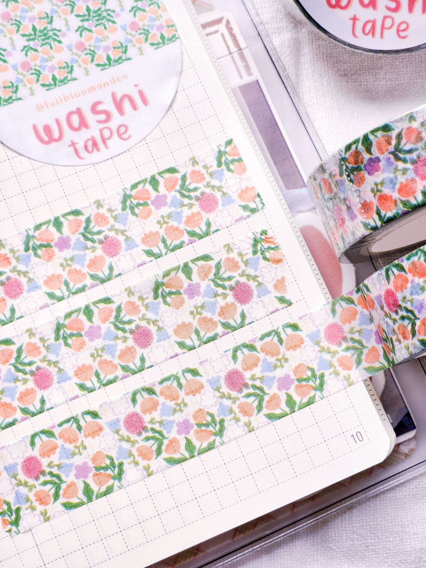 Spring Flower Pattern Washi Tape