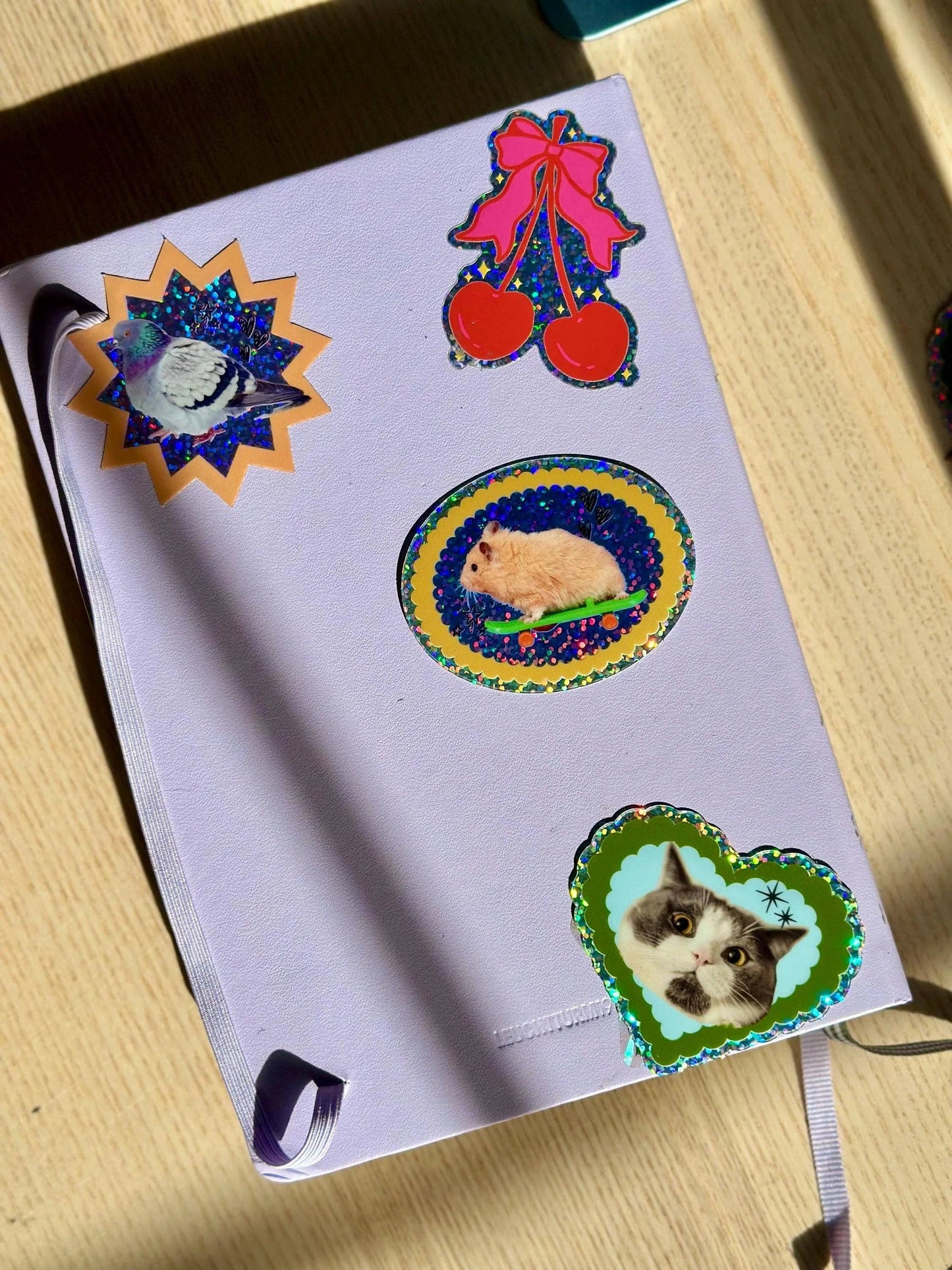 Skateboard Hamster Glitter Sticker