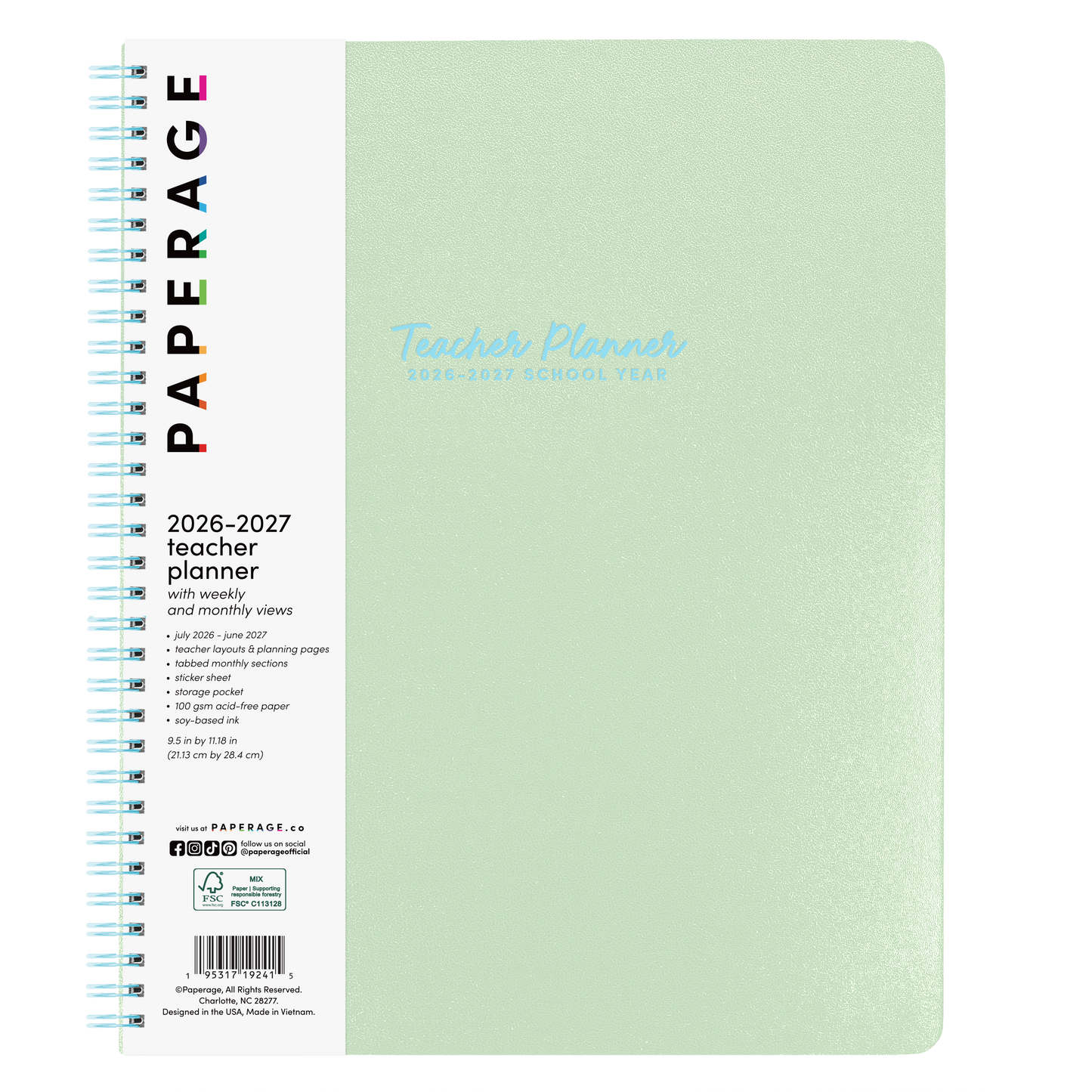 2026 - 2027 Teacher Planner with Weekly and Monthly Views