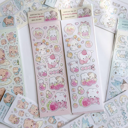 Strawberry Gummy Deco Sticker Sheet