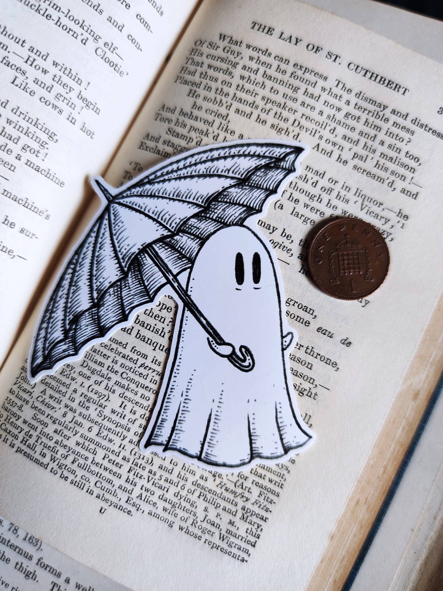 Rainy Day Ghost Vinyl Sticker