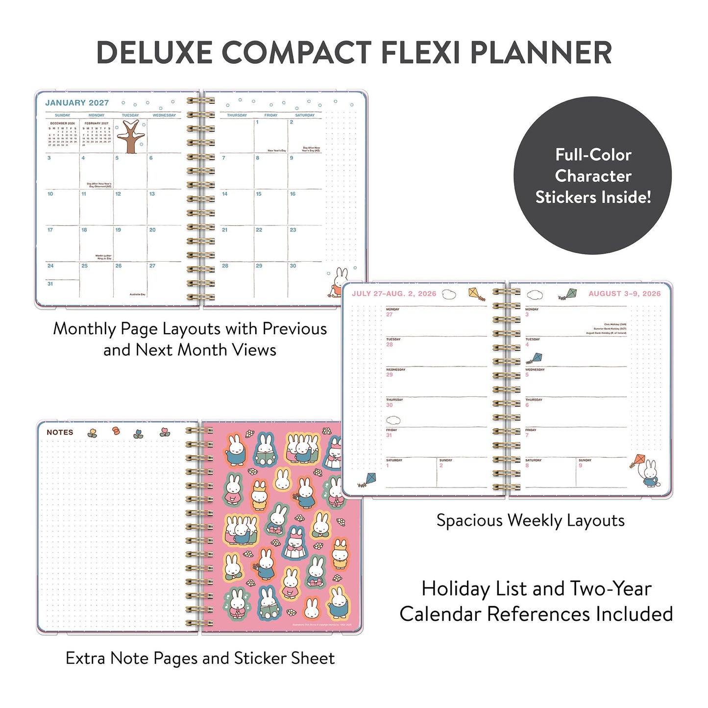 2027 Miffy A Year in Color Deluxe Compact Flexi Planner